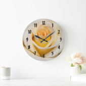 Grande Horloge Ronde Jolie Rose blanche (Maison)
