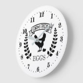 Grande Horloge Ronde jolis Oeufs frais de la ferme Campagne (Angle)