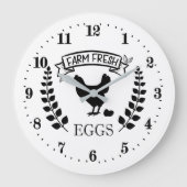 Grande Horloge Ronde jolis Oeufs frais de la ferme Campagne (Recto)