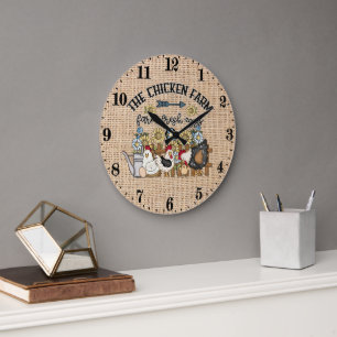 Grande Horloge Ronde jolis œufs frais de la ferme de poulets de campagn