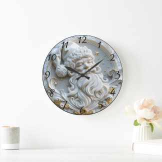 Grande Horloge Ronde Jolly Père Noël Christmas Magic