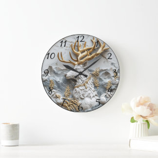 Grande Horloge Ronde Jolly Reindeer Christmas Fun