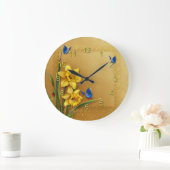 Grande Horloge Ronde Jonquilles d'or (Maison)