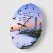 Grande Horloge Ronde Josué 1:9 : Prière de la foi chrétienne (Angle)