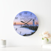 Grande Horloge Ronde Josué 1:9 : Prière de la foi chrétienne (Maison)