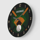 Grande Horloge Ronde Jouer au baseball de balle (Angle)