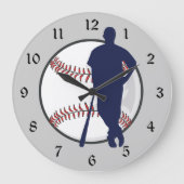 Grande Horloge Ronde Joueur de baseball (Recto)