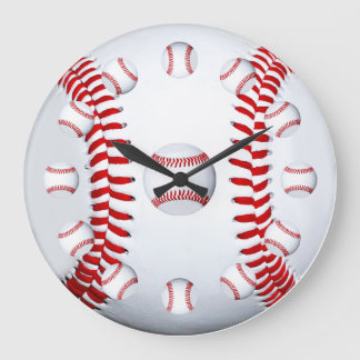 Grande Horloge Ronde Joueur de baseball Équipe Sports Van Idée cadeau