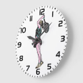 Grande Horloge Ronde Joueuse de tennis (Angle)