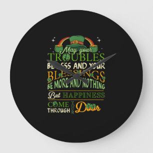 Grande Horloge Ronde Jour de la Saint Patrick de bénédiction irlandais