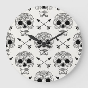 Grande Horloge Ronde Jour du crâne mexicain des morts