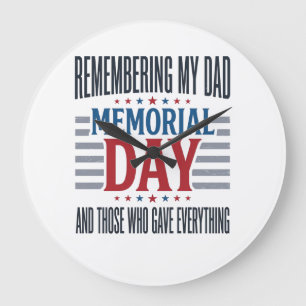 Grande Horloge Ronde Jour du Souvenir Papa Tribut Patriotique