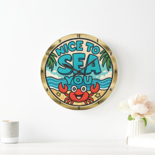 Grande Horloge Ronde Joyeuse mer de crabe