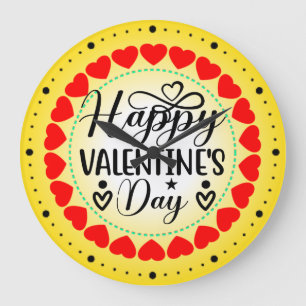 Grande Horloge Ronde Joyeuse Saint-Valentin-53816
