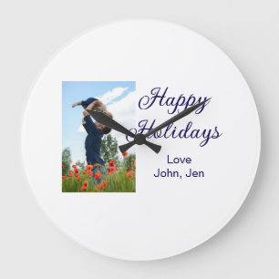 Grande Horloge Ronde Joyeuses vacances père fils Noël cadeaux de famill