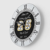 Grande Horloge Ronde Joyeux 25e anniversaire de Customize Silver (Angle)