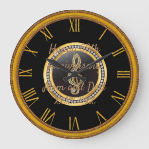 Grande Horloge Ronde Joyeux anniversaire