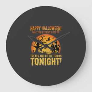 Grande Horloge Ronde Joyeux Halloween Maison Hantée Trick or Treat