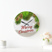 Grande Horloge Ronde Joyeux Noël 38 Options d'horloge murale (Maison)