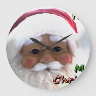 Grande Horloge Ronde Joyeux Noël au Père Noël