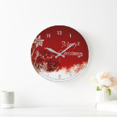 Grande Horloge Ronde Joyeux Noël, fêtes design (Maison)