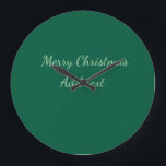 Grande Horloge Ronde Joyeux Noël vert plaine solo arrière - plan vacanc<br><div class="desc">Conception</div>