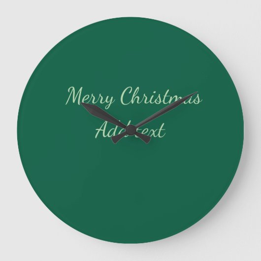 Grande Horloge Ronde Joyeux Noël vert plaine solo arrière - plan vacanc (Recto)