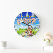 Grande Horloge Ronde Joyeux Pâques (Maison)