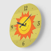 Grande Horloge Ronde Joyeux Smiling Dessin animé (Angle)