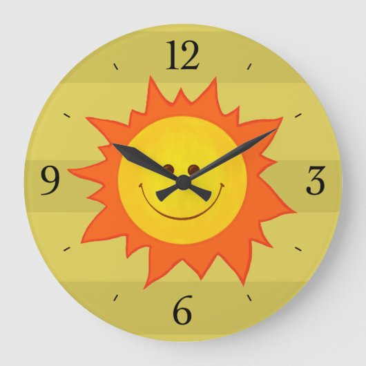Grande Horloge Ronde Joyeux Smiling Dessin animé (Recto)