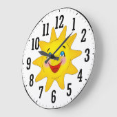 Grande Horloge Ronde Joyeux soleil | Cadeaux Cool (Angle)