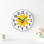 Grande Horloge Ronde Joyeux soleil | Cadeaux Cool (Maison)