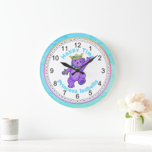 Grande Horloge Ronde Joyeux Temps Danser Teddy Bear