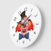 Grande Horloge Ronde Joyeux visage de clown (Angle)