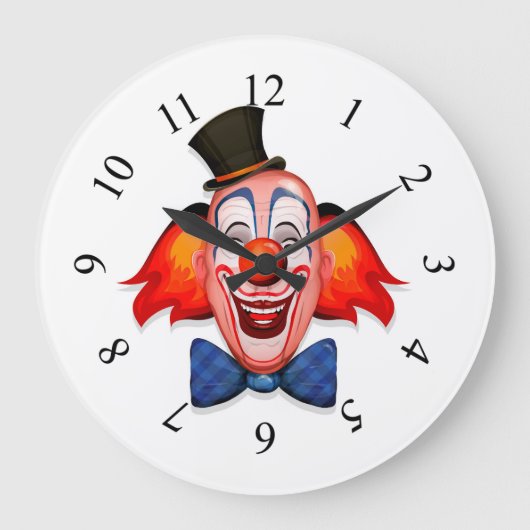 Grande Horloge Ronde Joyeux visage de clown (Recto)