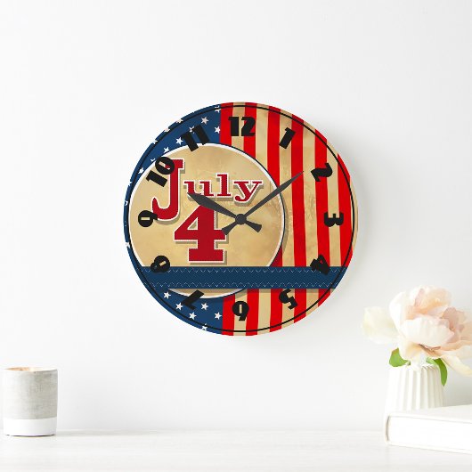 Grande Horloge Ronde July 4th American Flag Clock