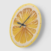 Grande Horloge Ronde Jus de Fruits de tranches de citron (Angle)