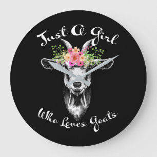 Grande Horloge Ronde Just a Girl who loves Goats Farmer Women Goat