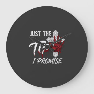 Grande Horloge Ronde Juste pour promettre Halloween Main Sanglante Croi
