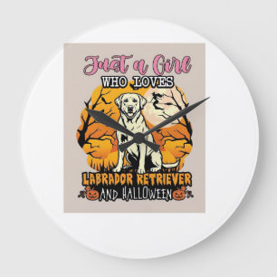 Grande Horloge Ronde Juste une fille qui aime Labrador Retriever Hallow