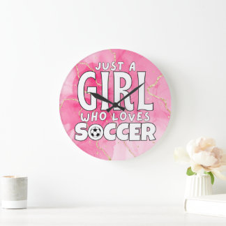 Grande Horloge Ronde juste une fille qui aime le football