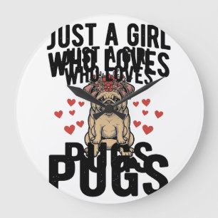 Grande Horloge Ronde Juste une fille qui aime les T-shirts de conceptio