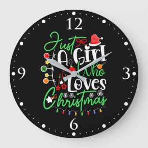 Grande Horloge Ronde Juste Une Fille Qui Aime Noël