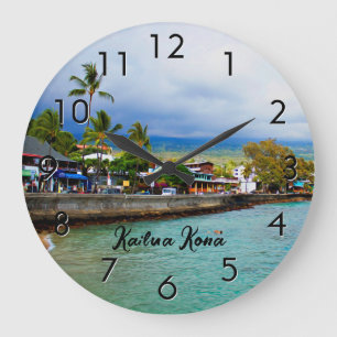 Grande Horloge Ronde Kailua Kona Pier Hawaii Art numérique de peinture 