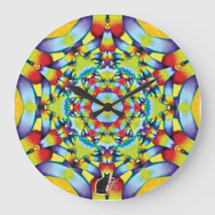 Grande Horloge Ronde Kaléidoscope Animalier