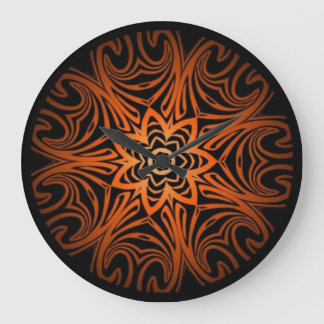 Grande Horloge Ronde Kaléidoscope décoratif à deux tons