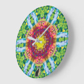 Grande Horloge Ronde Kaleidoscope granulaire (Angle)