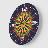 Grande Horloge Ronde Kaleidoscope Mandala Flower-21855 (Angle)