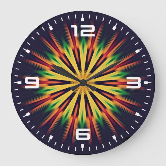 Grande Horloge Ronde Kaleidoscope Mandala Flower-21855 (Recto)