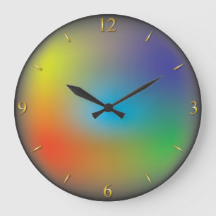 Grande Horloge Ronde kaléidoscope multicolore